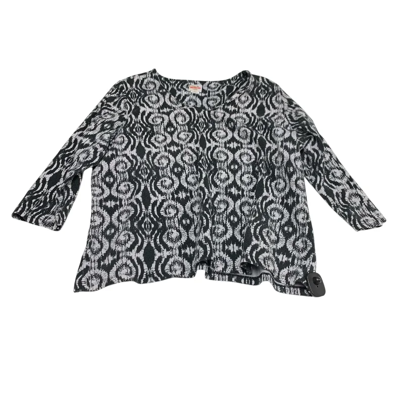 Top 3/4 Sleeve By Ruby Rd In Black & White, Size:2X