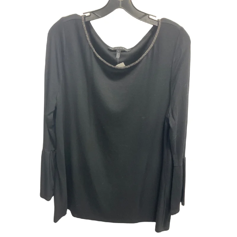 Top 3/4 Sleeve By White House Black Market In Black, Size: L