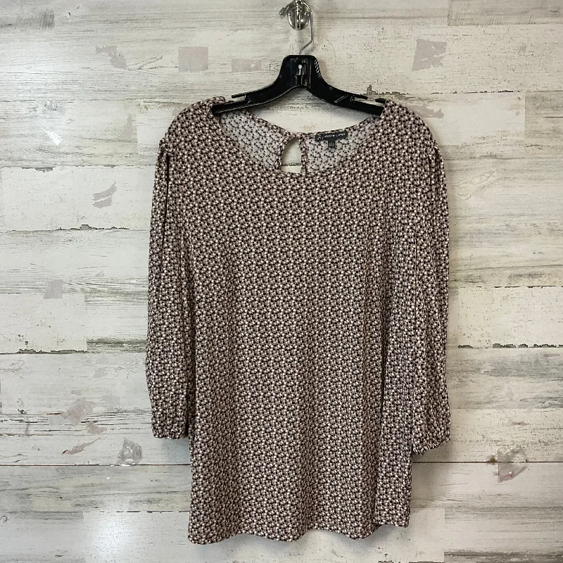 Top Long Sleeve By Adrianna Papell In Brown, Size: 1x