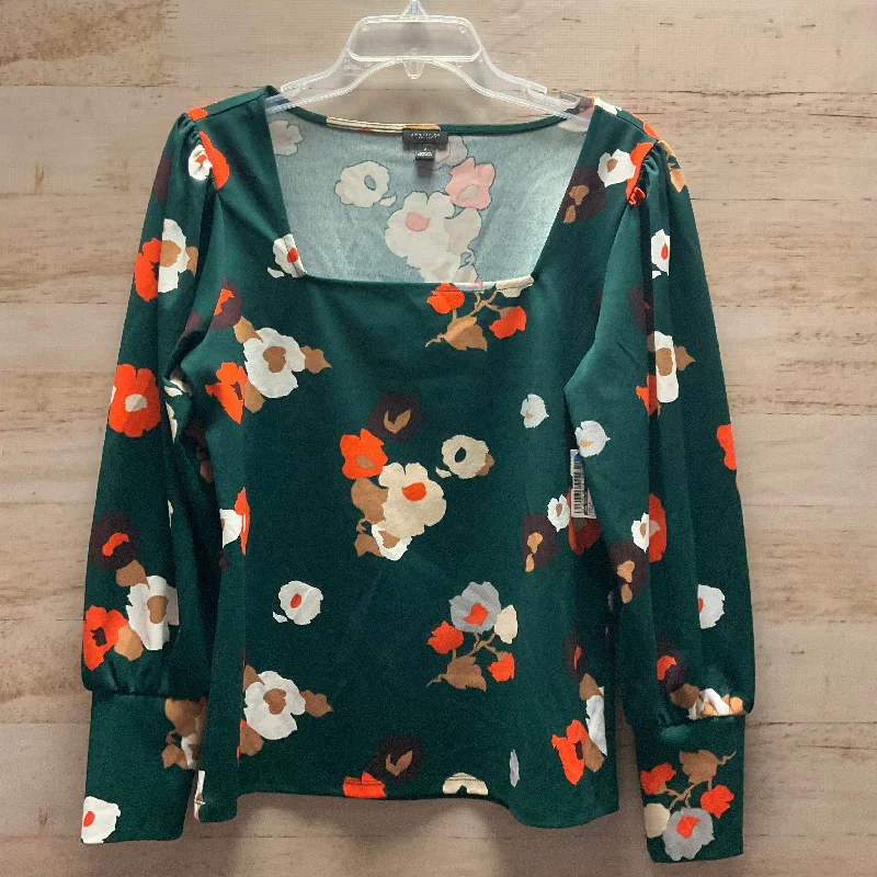 Top Long Sleeve By Ann Taylor In Floral Print, Size: M