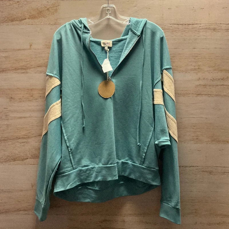 Top Long Sleeve By Bibi In Teal, Size: L