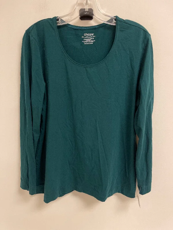 Top Long Sleeve By Chicos In Teal, Size: Xl