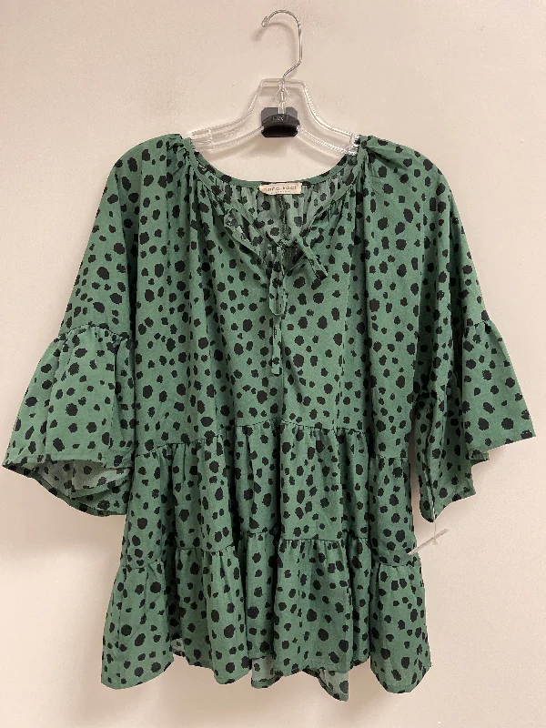 Top Long Sleeve By Clothes Mentor In Black & Green, Size: M