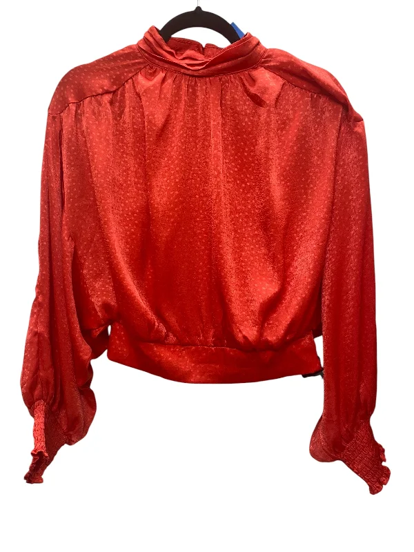 Top Long Sleeve By Clothes Mentor In Red, Size: M