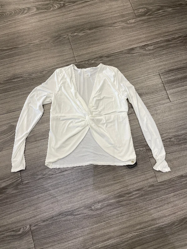 Top Long Sleeve By Clothes Mentor In White, Size: L