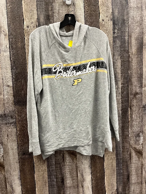 Top Long Sleeve By Cme In Grey, Size: L