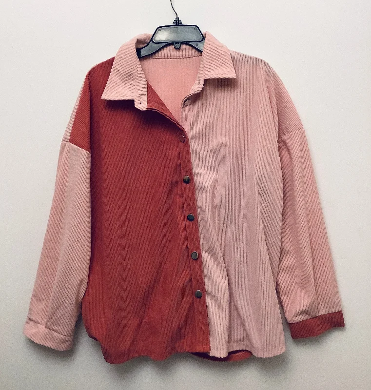 Top Long Sleeve By Cme In Pink, Size: M