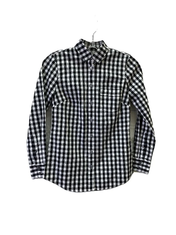 Top Long Sleeve By J. Crew In Black & White, Size: Xxs