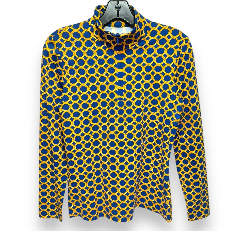 Top Long Sleeve By J Mclaughlin In Blue Yellow, Size: S