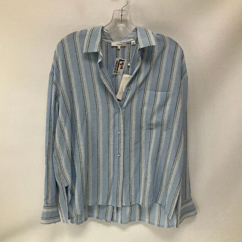 Top Long Sleeve By Vince In Blue, Size: M