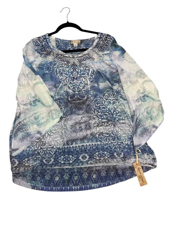 Top Long Sleeve By World Unity In Blue, Size: L