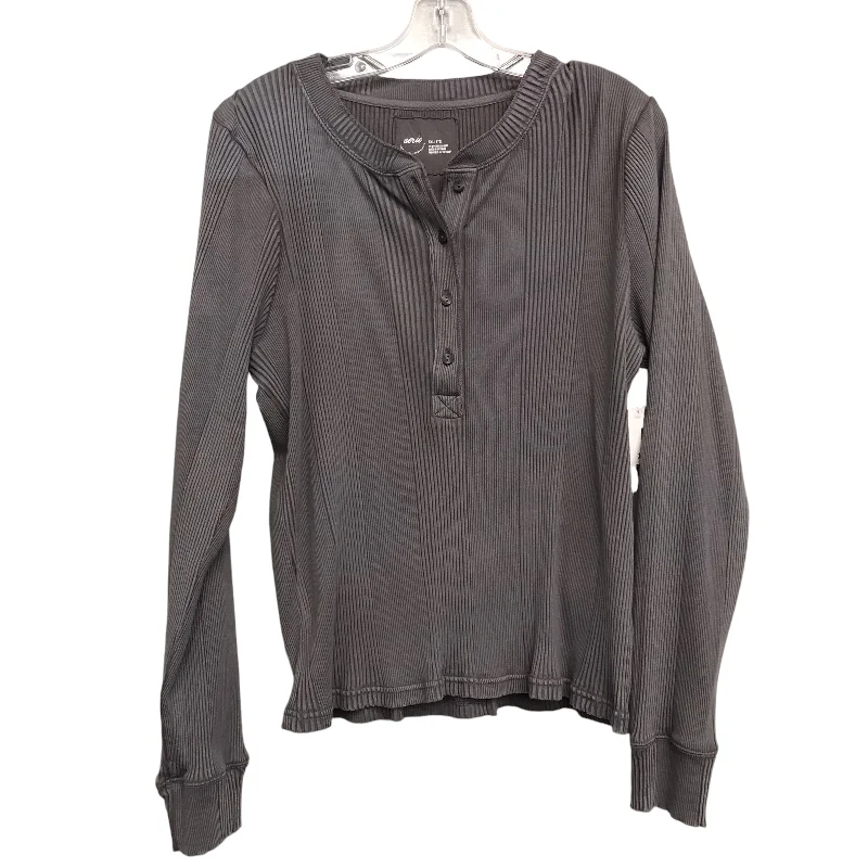 TOP LS by AERIE In GREY, Size: 1X