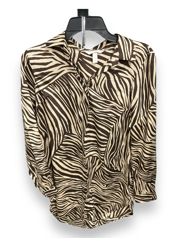 Tunic Long Sleeve By H&m In Zebra Print, Size: M