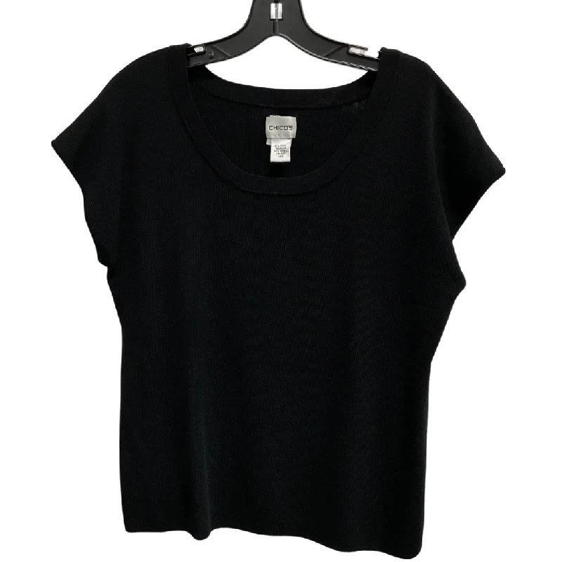 Top Short Sleeve Basic By Chicos In Black, Size: Xl