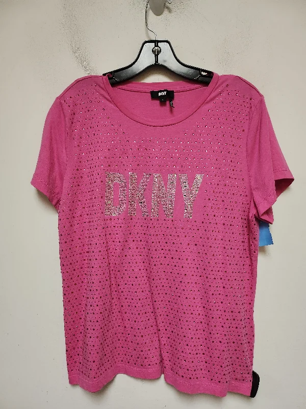 Top Short Sleeve Basic By Dkny In Pink, Size: L