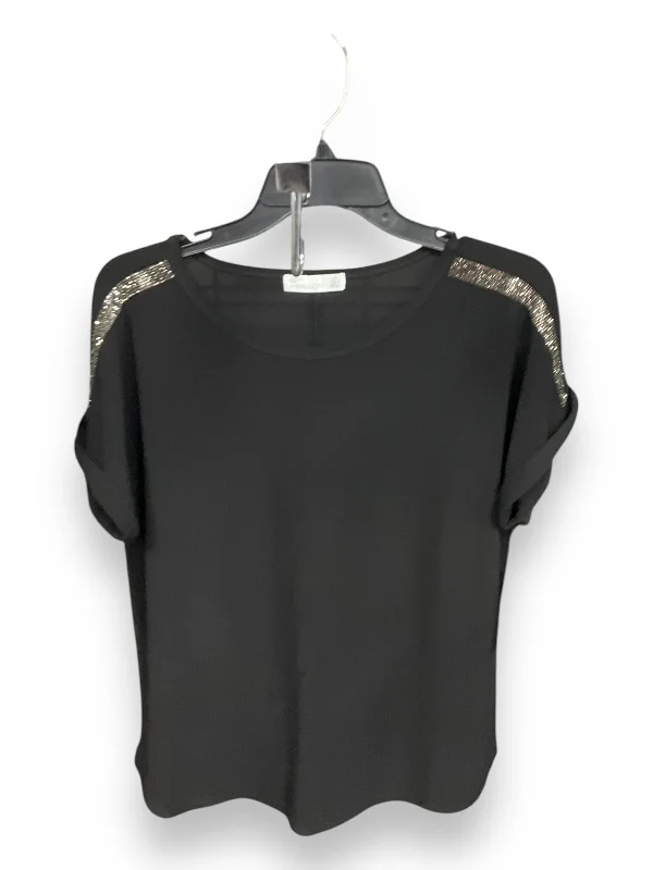 Top Short Sleeve By 89th And Madison In Black & Silver, Size: L