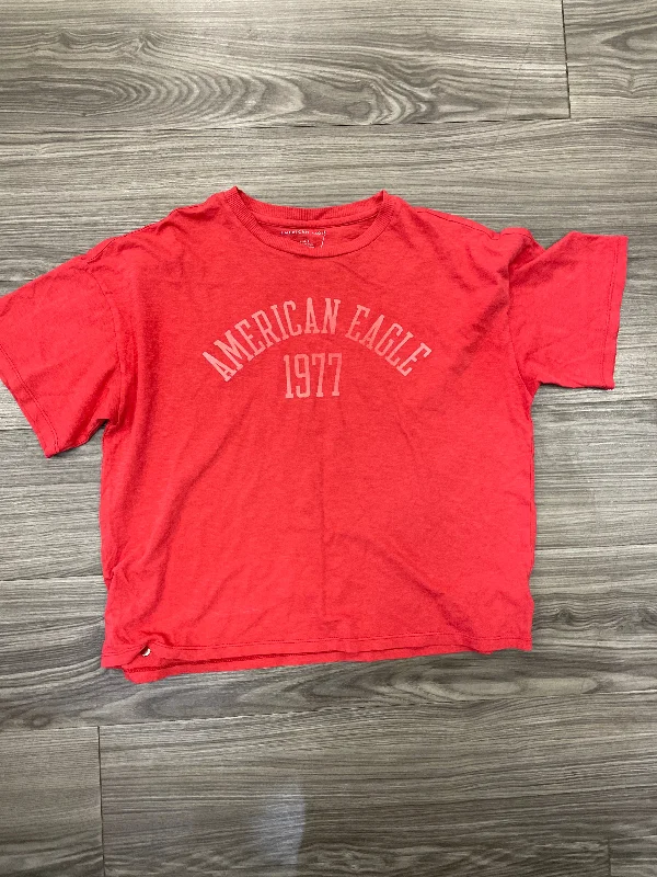 Top Short Sleeve By American Eagle In Red, Size: L