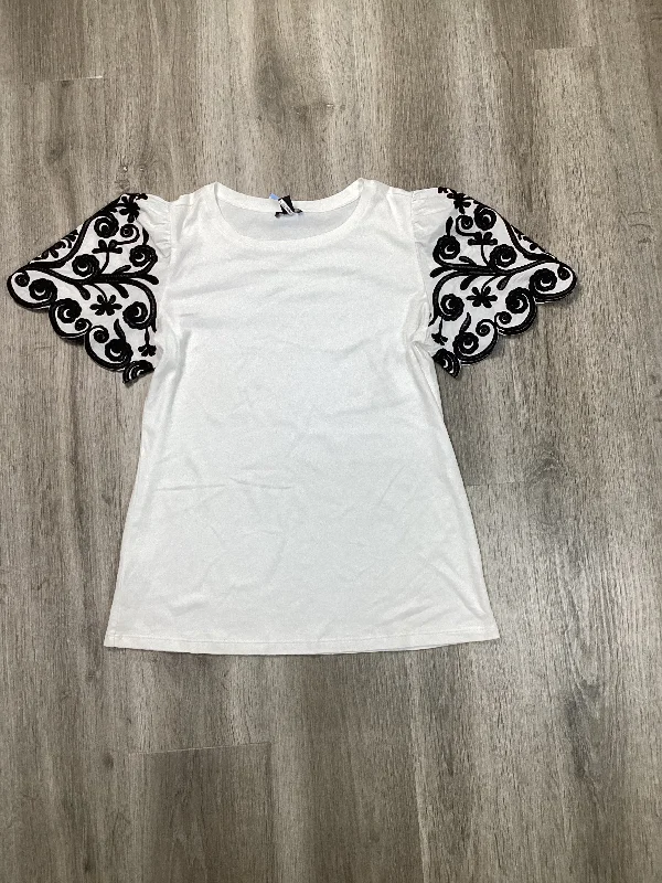 Top Short Sleeve By Ann Taylor In Black & White, Size: S