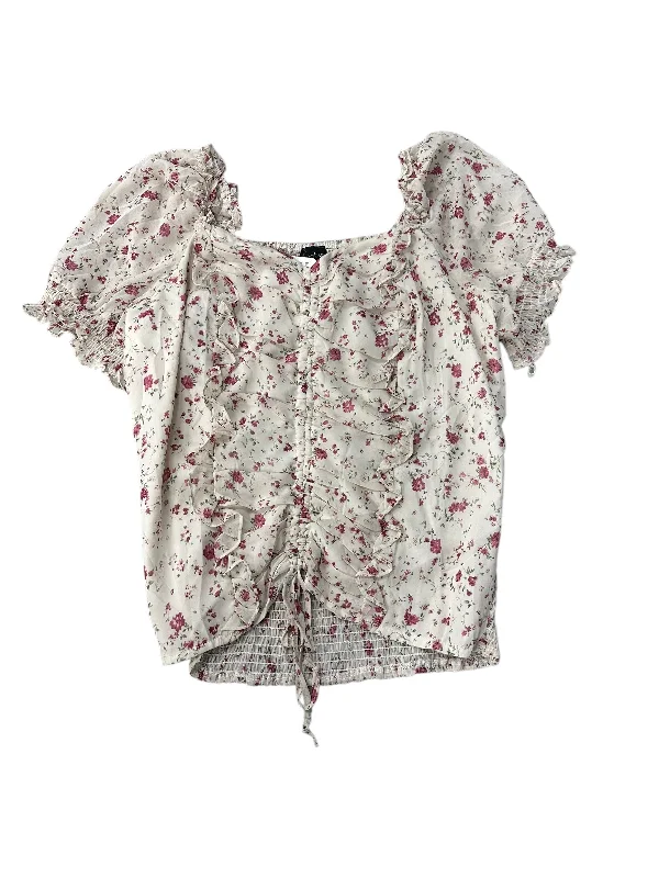 Top Short Sleeve By Clothes Mentor In Floral Print, Size: 1x