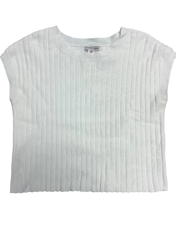 Top Short Sleeve By Clothes Mentor In White, Size: M