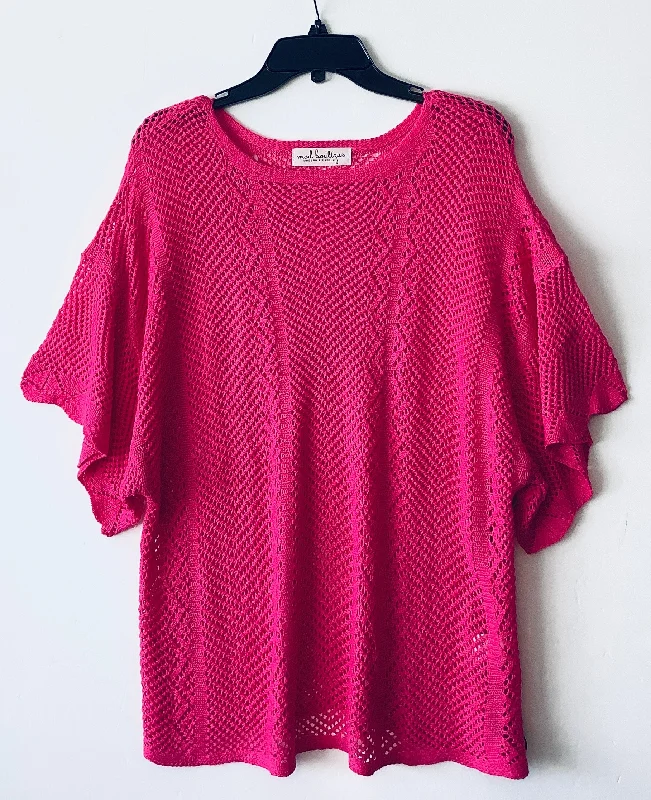 Top Short Sleeve By Cme In Pink, Size: L