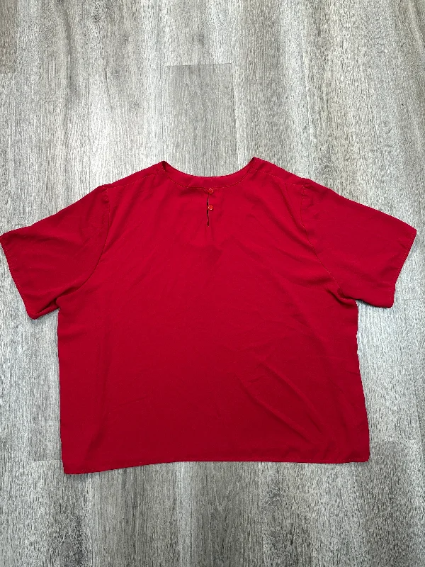 Top Short Sleeve By Dressbarn In Red, Size: 3x