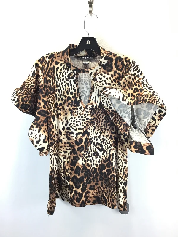 Top Short Sleeve By Fashion To Figure In Leopard Print, Size: Xl