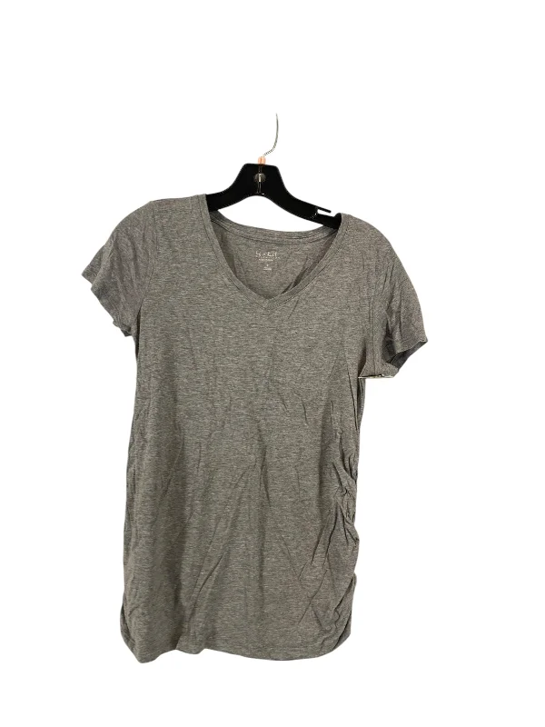 Top Short Sleeve By Isabel Maternity In Grey, Size: S