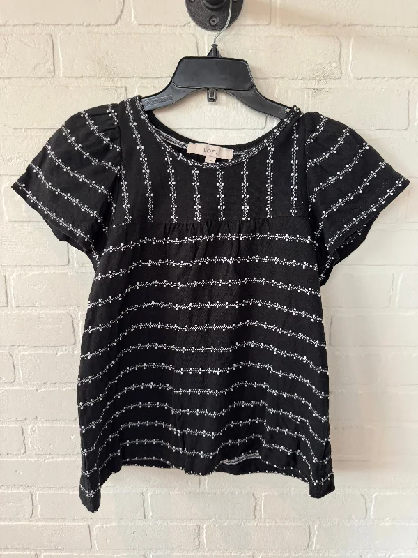 Top Short Sleeve By Loft In Black & White, Size: S