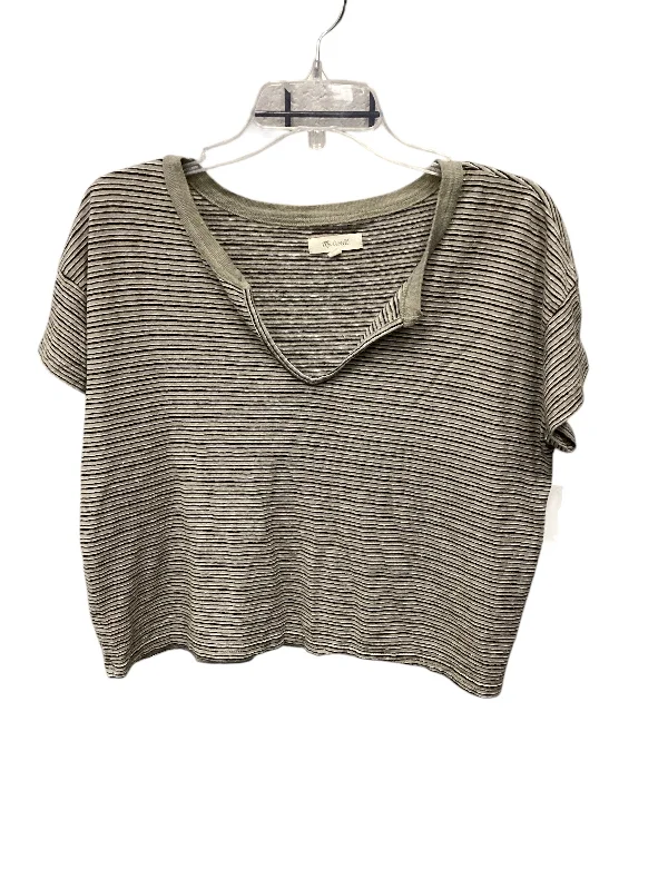 Top Short Sleeve By Madewell In Striped Pattern, Size: M