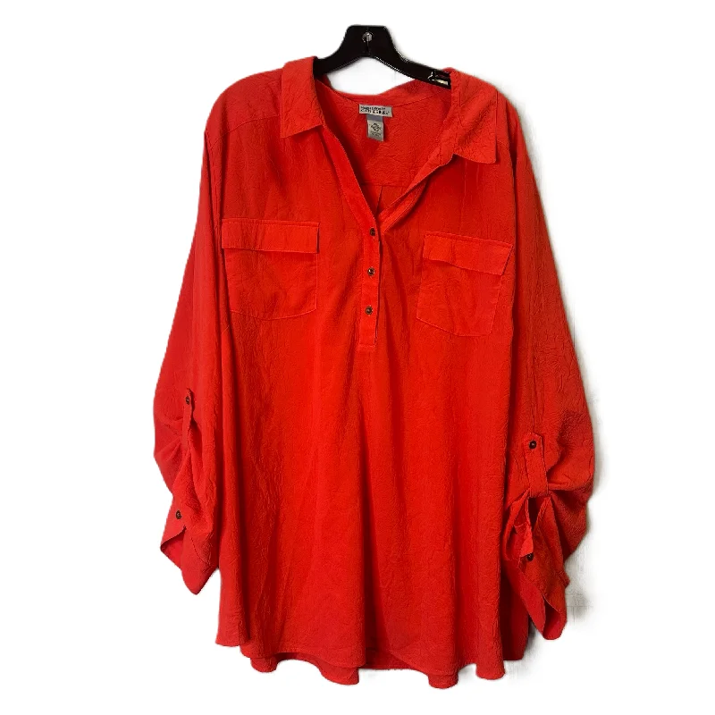 Top Short Sleeve By Maggie Barnes In Red, Size: 4x