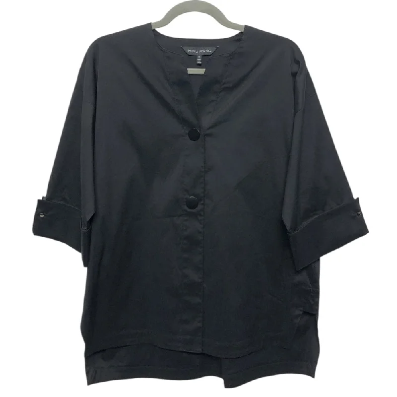 Top Short Sleeve By Ming Wang In Black, Size: S