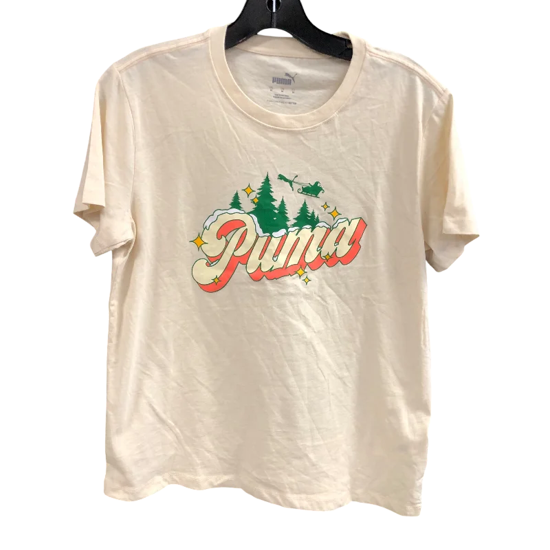 Top Short Sleeve By Puma In Cream, Size: M