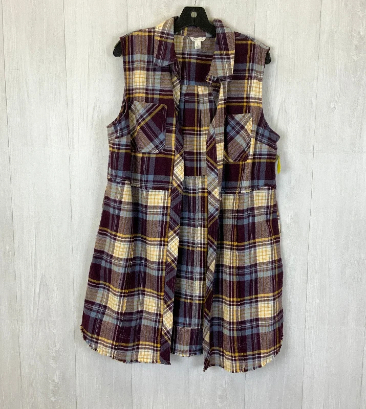 Vest Other By Cato In Plaid Pattern, Size: L