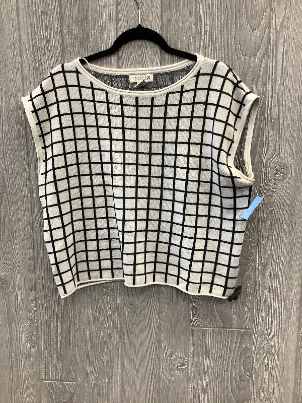 Vest Sweater By Rachel Zoe In Black & Grey, Size: Xl