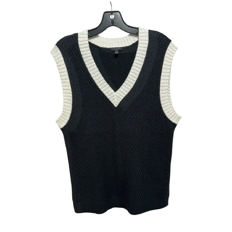 Vest Sweater By Talbots In Black & White, Size: M