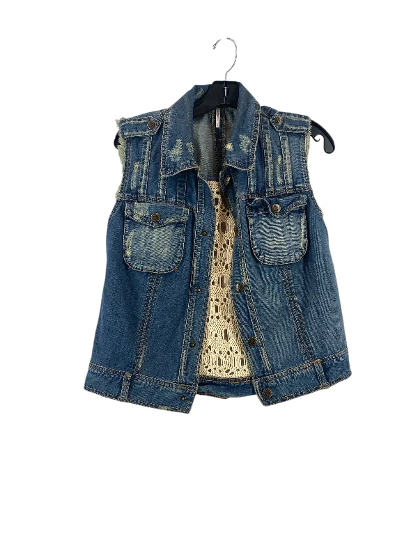 Vest Other By Free People In Blue Denim, Size: S