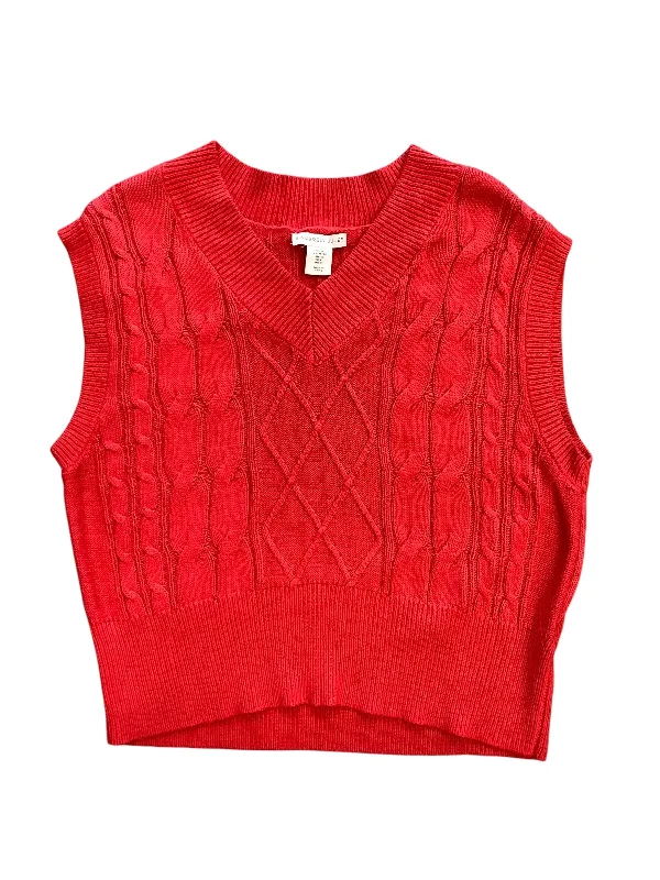 Vest Sweater By Clothes Mentor In Red, Size: Xl