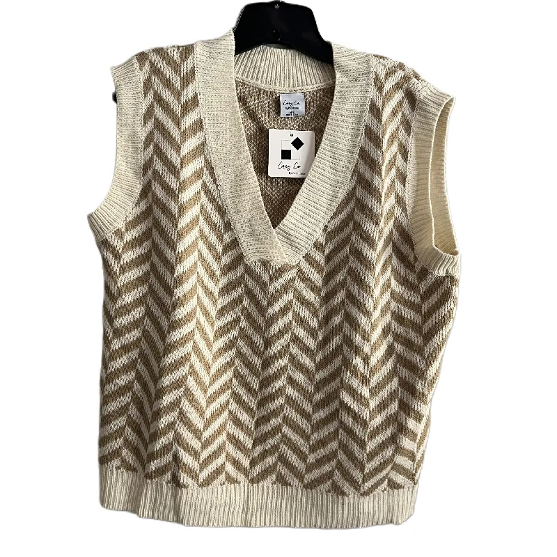 Vest Sweater By Clothes Mentor In Brown, Size: M