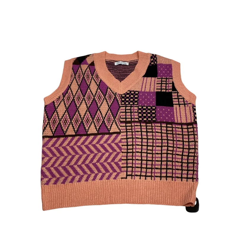 Vest Sweater By Kate Kasin In Pink & Purple, Size: M