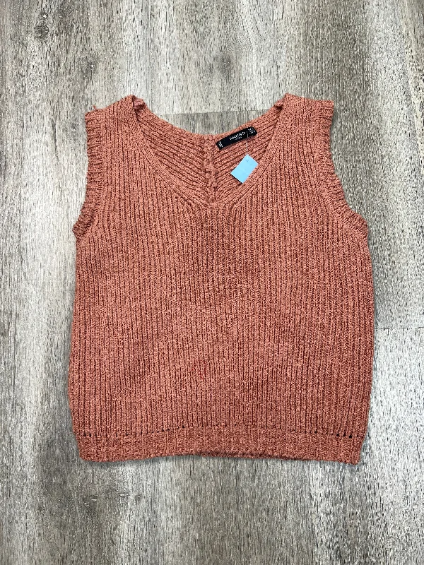 Vest Sweater By Mango In Orange, Size: Xs