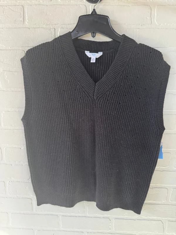 Vest Sweater By Time And Tru In Black, Size: S