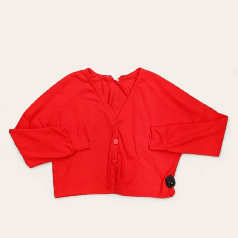 Cardigan By Clothes Mentor In Red, Size: L