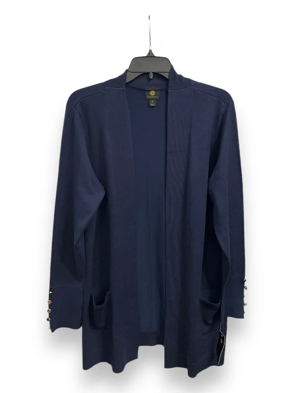 Cardigan By Jm Collections In Navy, Size: Lp