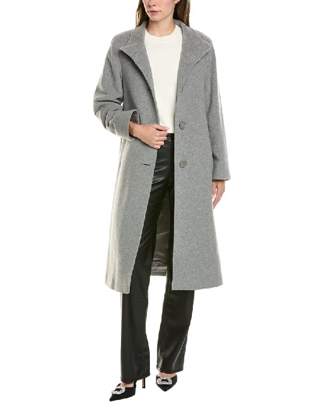 Cinzia Rocca Long Wool & Cashmere-Blend Coat