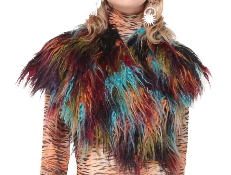 Faux Fur Collar In Multi