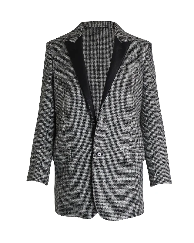 Saint Laurent Single-Breasted Jacket in Grey Wool