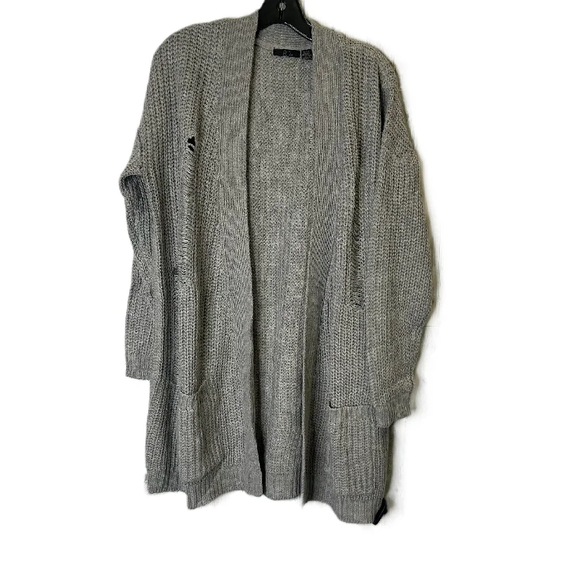 Sweater Cardigan By Clothes Mentor In Grey, Size: L