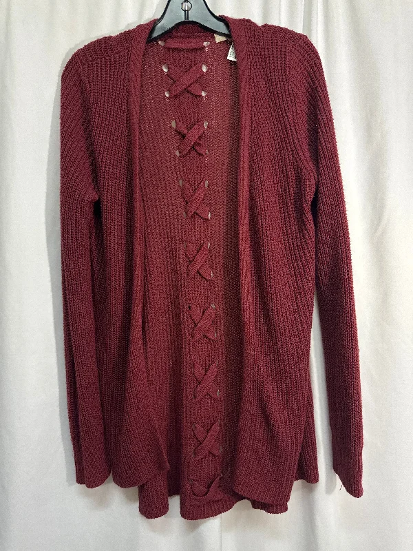 Sweater Cardigan By Cmf In Red, Size: M