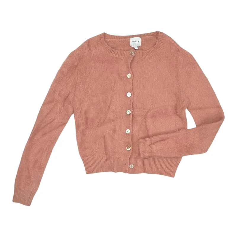 Sweater Cardigan By Gilli In Pink, Size:L